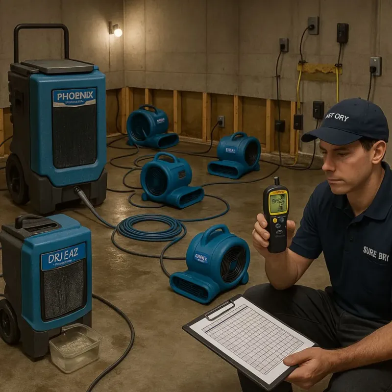 Structural Drying and Dehumidification process in Underwood-Petersville, AL